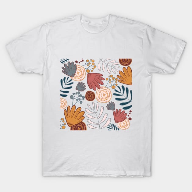 Hand Drawn Leaf Design T-Shirt by NiftyGiggles